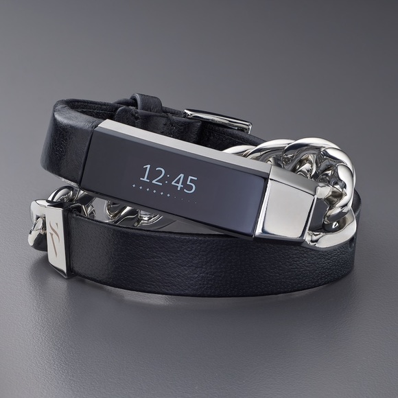 Simply Vera Vera Wang Accessories - Simply Vera Wang Double Wrap Leather Metal Fitbit